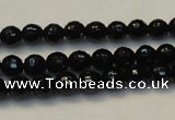 CTO108 15.5 inches 8mm faceted round natural black tourmaline beads