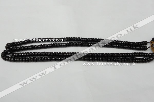 CTO121 15.5 inches 3*6mm rondelle black tourmaline beads