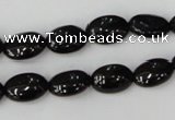 CTO123 15.5 inches 8*12mm oval black tourmaline beads