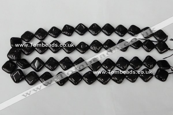 CTO127 15.5 inches 15*15mm diamond black tourmaline beads