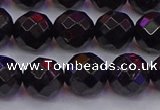 CTO138 15.5 inches 10mm faceted round black tourmaline beads