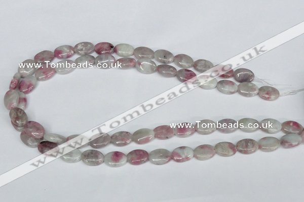 CTO203 15.5 inches 10*14mm oval pink tourmaline gemstone beads