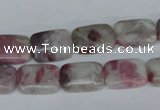 CTO209 15.5 inches 8*12mm rectangle pink tourmaline gemstone beads