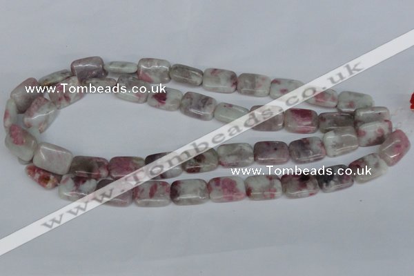 CTO209 15.5 inches 8*12mm rectangle pink tourmaline gemstone beads