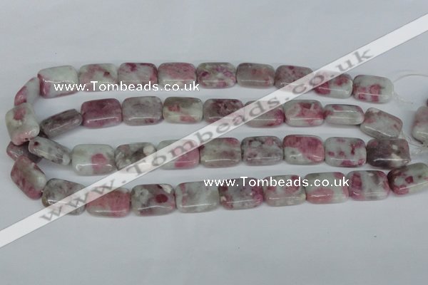 CTO212 15.5 inches 15*20mm rectangle pink tourmaline gemstone beads