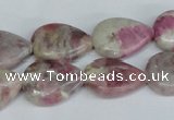CTO214 15.5 inches 13*18mm flat teardrop pink tourmaline gemstone beads