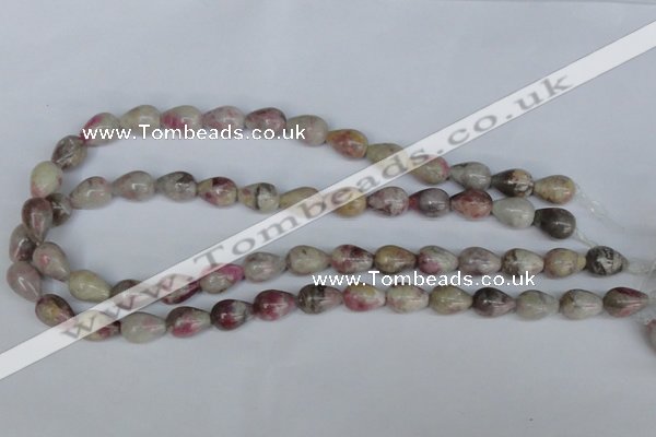 CTO218 15.5 inches 10*14mm teardrop pink tourmaline gemstone beads