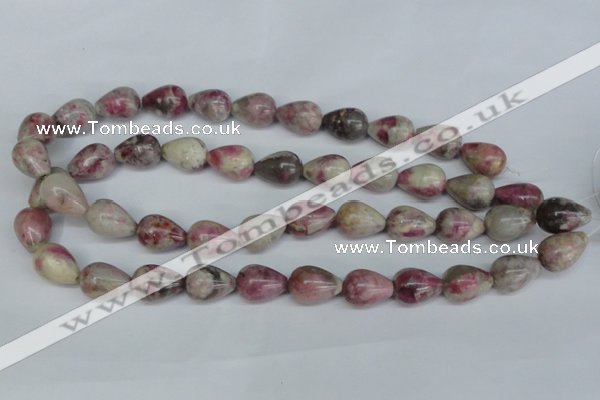CTO219 15.5 inches 13*18mm teardrop pink tourmaline gemstone beads