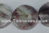 CTO234 15.5 inches 30mm wavy coin tourmaline gemstone beads