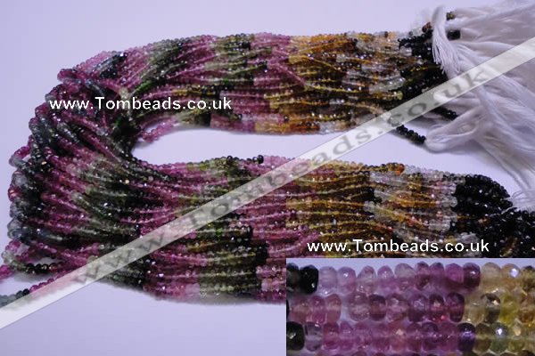 CTO302 15.5 inches 2*3mm faceted rondelle tourmaline beads