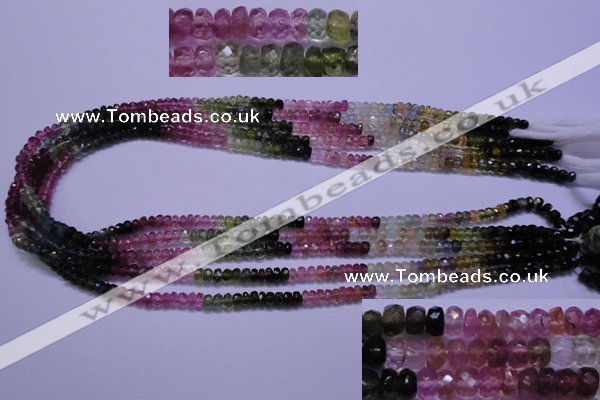 CTO303 15.5 inches 2.5*4mm faceted rondelle tourmaline beads