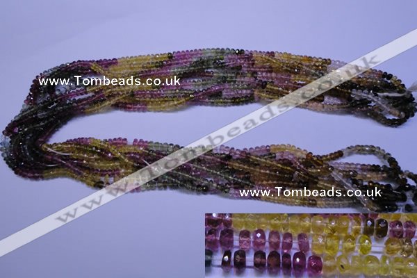 CTO304 15.5 inches 2.5*4mm faceted rondelle tourmaline beads