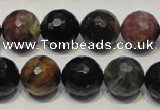 CTO31 15.5 inches 14mm faceted round natural tourmaline beads