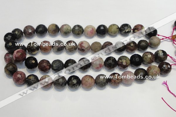 CTO32 15.5 inches 16mm faceted round natural tourmaline beads