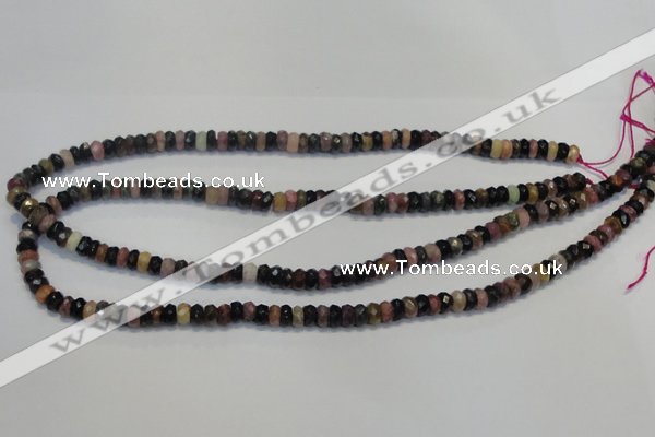 CTO34 15.5 inches 4*6mm faceted rondelle natural tourmaline beads