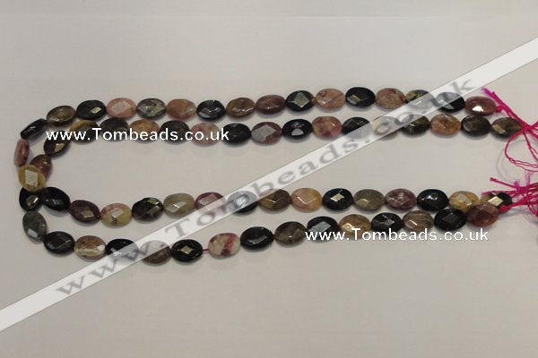 CTO35 15.5 inches 9*12mm faceted oval natural tourmaline beads