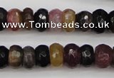 CTO376 15.5 inches 4*6mm faceted rondelle natural tourmaline beads