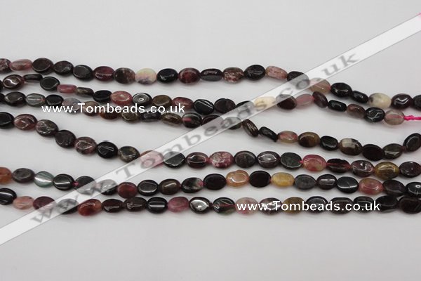 CTO385 15.5 inches 6*8mm oval natural tourmaline beads wholesale