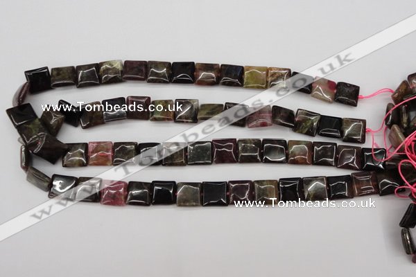 CTO388 15.5 inches 12*12mm square natural tourmaline beads wholesale