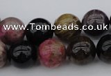 CTO391 15.5 inches 13mm round natural tourmaline gemstone beads