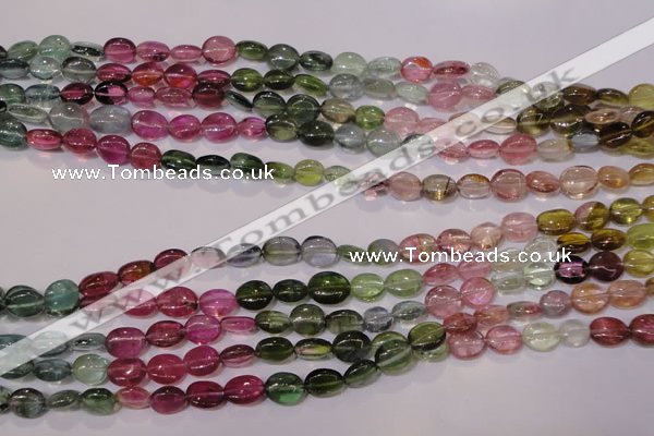 CTO420 15 inches 6*7mm oval natural tourmaline beads wholesale