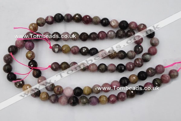 CTO45 15.5 inches 8mm faceted round natural tourmaline beads