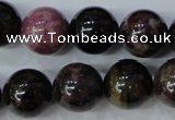 CTO458 15.5 inches 13mm round natural tourmaline gemstone beads