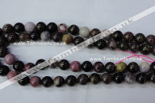 CTO458 15.5 inches 13mm round natural tourmaline gemstone beads