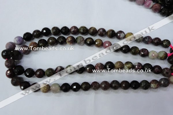 CTO464 15.5 inches 9mm faceted round natural tourmaline gemstone beads