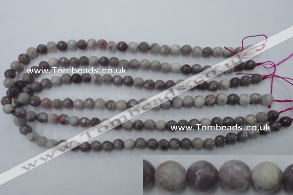 CTO482 15.5 inches 8mm faceted round pink tourmaline gemstone beads
