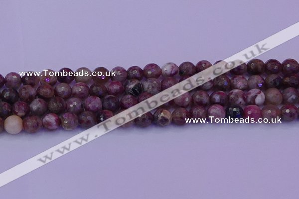 CTO612 15.5 inches 7mm faceted round tourmaline gemstone beads