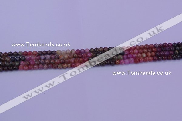 CTO620 15.5 inches 4mm round tourmaline gemstone beads wholesale