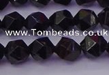 CTO645 15.5 inches 6mm faceted nuggets black tourmaline beads