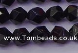 CTO646 15.5 inches 8mm faceted nuggets black tourmaline beads