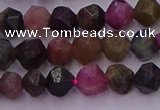 CTO650 15.5 inches 6mm faceted nuggets tourmaline gemstone beads