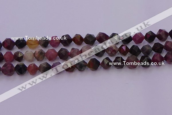 CTO651 15.5 inches 8mm faceted nuggets tourmaline gemstone beads