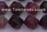 CTO652 15.5 inches 10mm faceted nuggets tourmaline gemstone beads