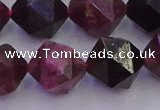 CTO653 15.5 inches 12mm faceted nuggets tourmaline gemstone beads