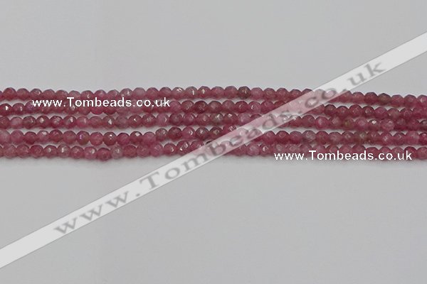 CTO656 15.5 inches 4mm faceted round Chinese tourmaline beads