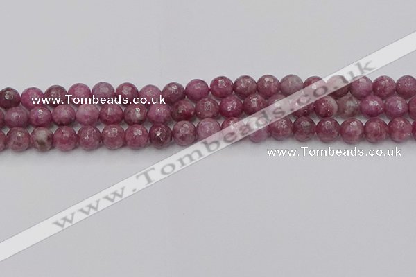 CTO658 15.5 inches 8mm faceted round Chinese tourmaline beads