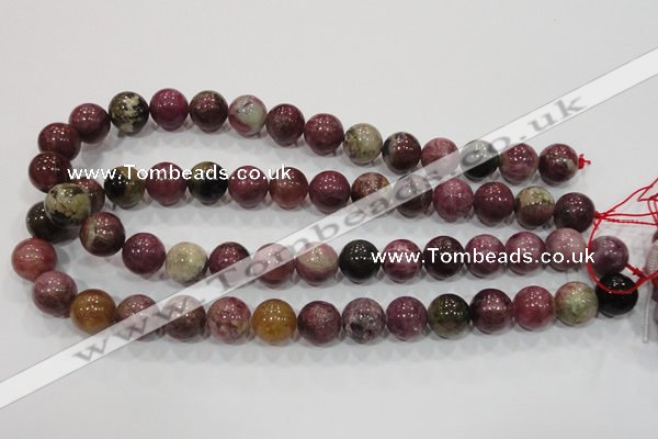 CTO67 15.5 inches 14mm round natural tourmaline gemstone beads