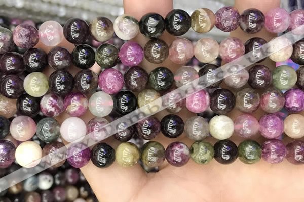 CTO673 15.5 inches 8mm round natural tourmaline beads wholesale