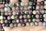 CTO677 15.5 inches 8mm faceted round natural tourmaline beads