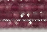 CTO685 15.5 inches 3*3.5mm faceted rondelle red tourmaline beads