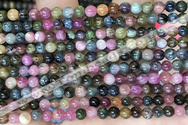 CTO695 15.5 inches 4mm round tourmaline gemstone beads