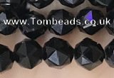 CTO716 15.5 inches 6mm faceted nuggets black tourmaline beads