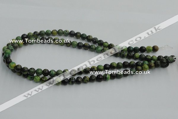CTP03 15.5 inches 8mm round yellow green pine gemstone beads wholesale