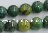 CTP06 15.5 inches 14mm round yellow green pine gemstone beads wholesale