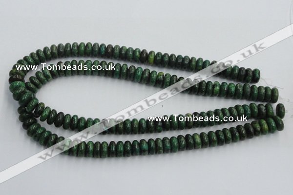 CTP07 15.5 inches 6*12mm rondelle yellow green pine gemstone beads