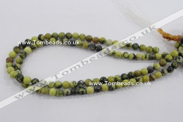 CTP101 15.5 inches 6mm round yellow pine turquoise beads wholesale